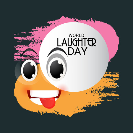 World Laughter Day, with typography and image Illustration.のイラスト素材