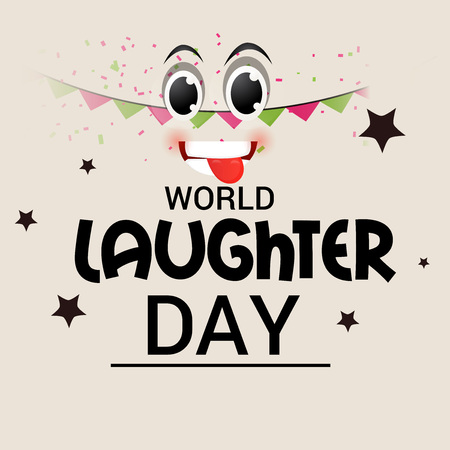 World Laughter Day, with typography and image Illustration.のイラスト素材