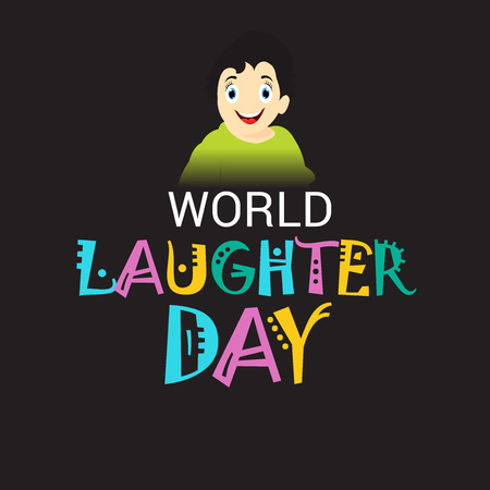 World Laughter Day, with typography and image Illustration.のイラスト素材