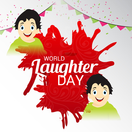 World Laughter Day, with typography and image Illustration.のイラスト素材