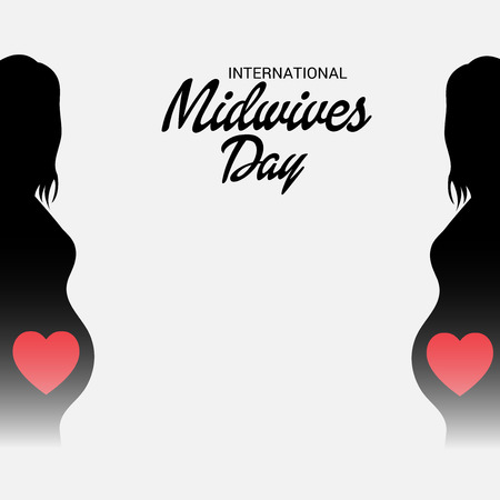 International Midwives Day, typography and pregnancy Illustration.のイラスト素材