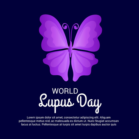 World Lupus Day, typography and butterfly illustration.のイラスト素材