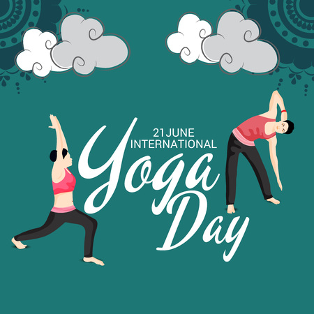 International Yoga Day.のイラスト素材