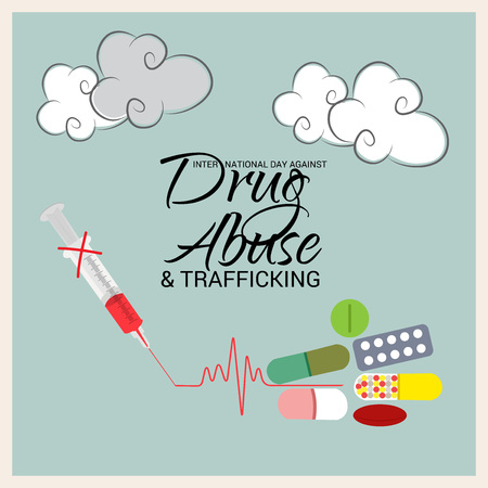 International Day against Drug Abuse.のイラスト素材