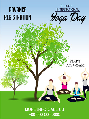 International Yoga Day.のイラスト素材