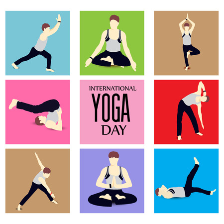 International Yoga Day.のイラスト素材