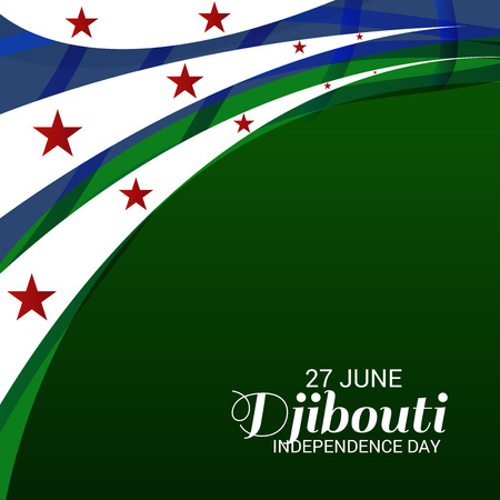 Djibouti Independence Day Patriotic Design.のイラスト素材