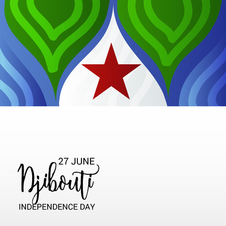 Djibouti Independence Day Patriotic Design.のイラスト素材