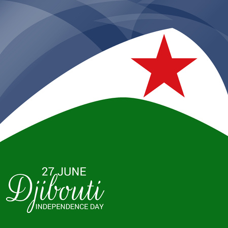 Djibouti Independence Day Patriotic Design.のイラスト素材