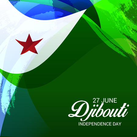 Djibouti Independence Day Patriotic Design.のイラスト素材