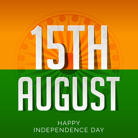 15th August Happy Independence Day of Indiaのイラスト素材