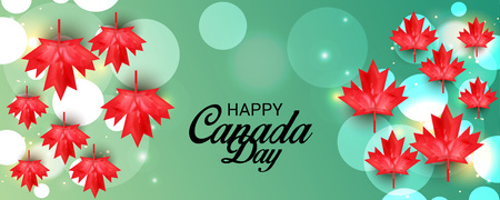 Happy Canada Day with Text Space Background.のイラスト素材