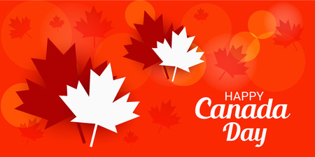 Happy Canada Day with Text Space Background.のイラスト素材
