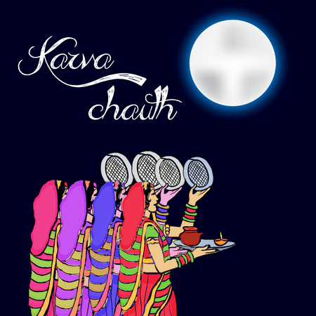 Happy Karva Chauth.のイラスト素材