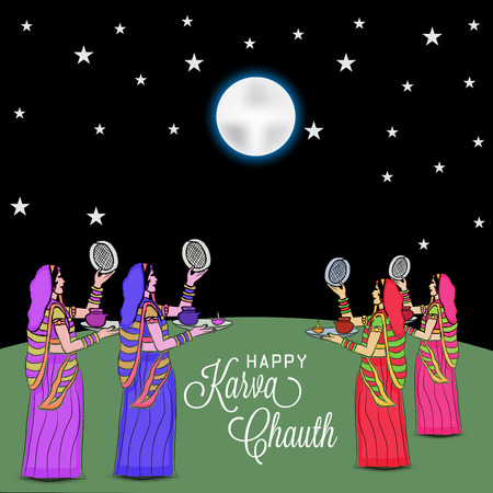 Happy Karva Chauth.のイラスト素材