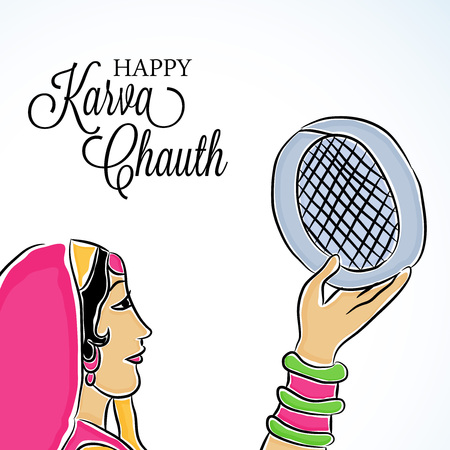 Happy Karva Chauth.のイラスト素材
