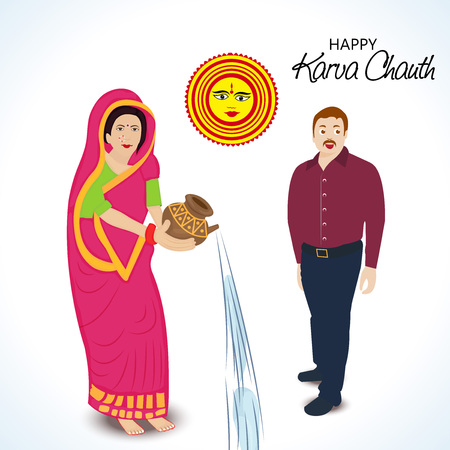 Happy Karva Chauth.のイラスト素材