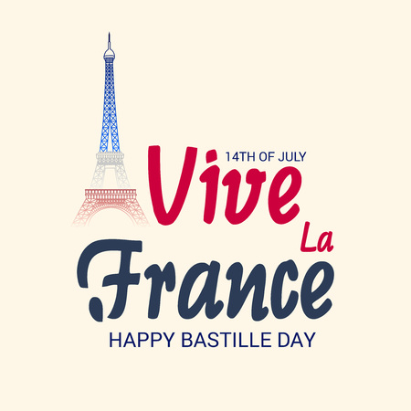 14th of July. Happy Bastille Day.のイラスト素材