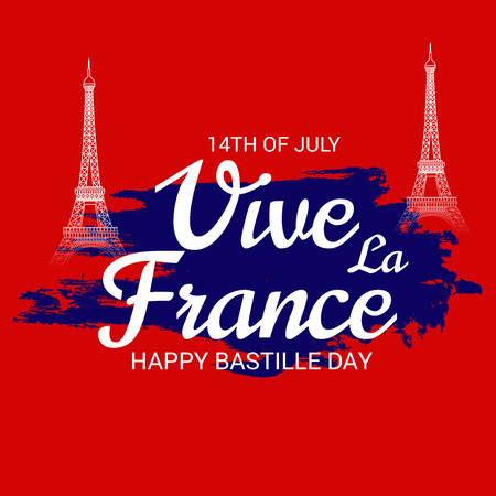 14th of July. Happy Bastille Day.のイラスト素材