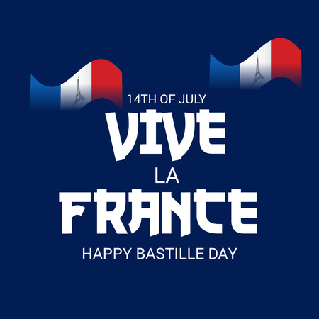 14th of July. Happy Bastille Day.のイラスト素材
