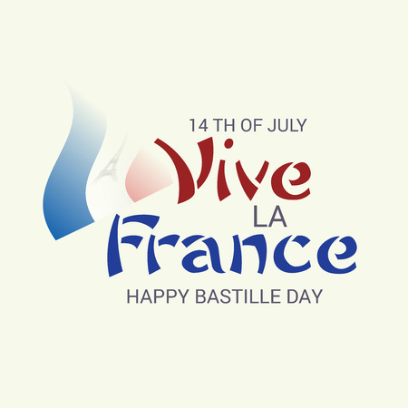 14th of July. Happy Bastille Day.のイラスト素材