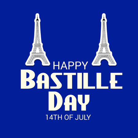 14th of July. Happy Bastille Day.のイラスト素材