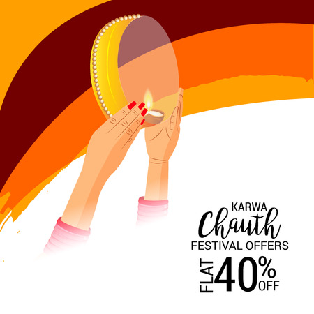 Happy Karwa Chauth.のイラスト素材