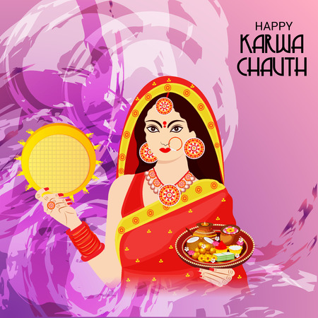 Happy Karwa Chauth.のイラスト素材