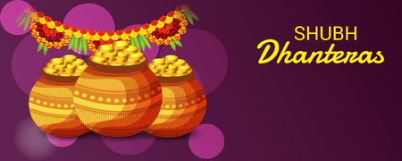 Creative Banner or  Poster for Indian Light Festival of Diwali Celebration.のイラスト素材