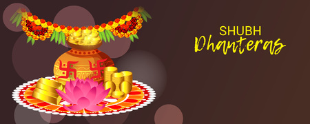 Creative Banner or  Poster for Indian 
Light Festival of Diwali Celebration.のイラスト素材