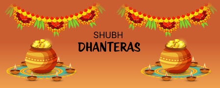 Creative Banner or  Poster for Indian 
Light Festival of Diwali Celebration.のイラスト素材