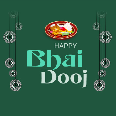 Vector illustration of a Background for indian festival of Happy Bhai Dooj Celebration.のイラスト素材