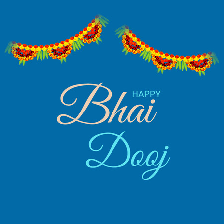 Vector illustration of a Background for indian festival of Happy Bhai Dooj Celebration.のイラスト素材