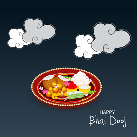 Vector illustration of a Background for indian festival of Happy Bhai Dooj Celebration.のイラスト素材