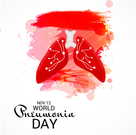 Vector illustration of a Banner for World Pneumonia Day.のイラスト素材