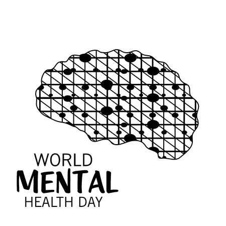 World Mental Health Day.のイラスト素材