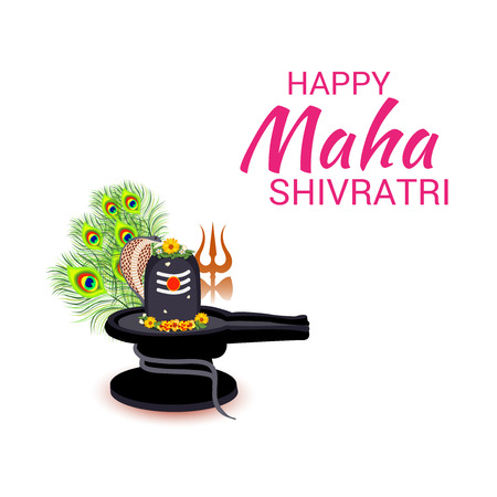 Vector illustration of a background for Happy Shivratri.のイラスト素材