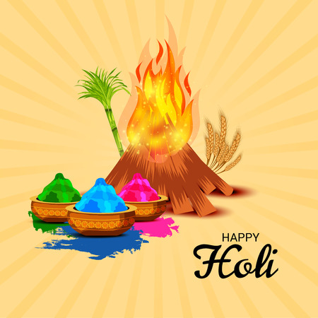 Vector illustration of a Colorful Promotional Background for Festival of Colors Holi Celebration.のイラスト素材