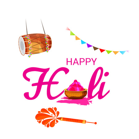 Vector illustration of a Colorful Promotional Background for Festival of Colors Holi Celebration.のイラスト素材