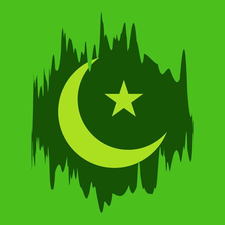 Vector illustration of a Background for Pakistan Independence Day.のイラスト素材
