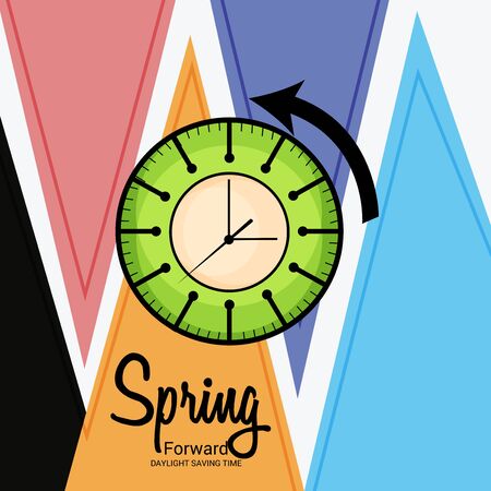 Daylight Saving Time Summer Fall Back and Spring Forward.のイラスト素材