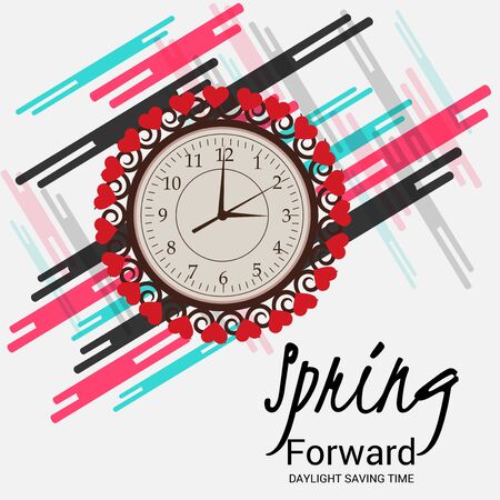 Daylight Saving Time Summer Fall Back and Spring Forward.のイラスト素材