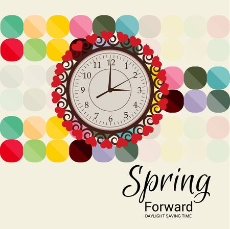 Daylight Saving Time Summer Fall Back and Spring Forward.のイラスト素材