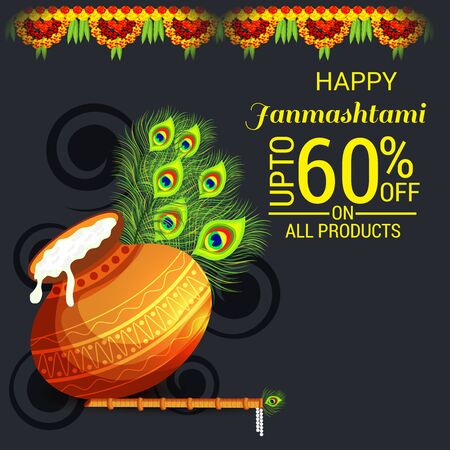 Happy Janmashtami Celebration.のイラスト素材