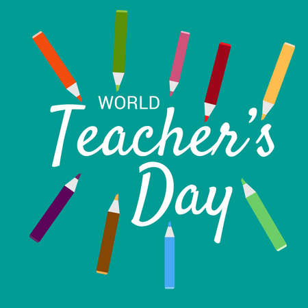 Vector illustration of a Background for World Teacher's Day.のイラスト素材