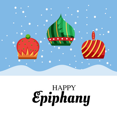 Vector illustration of a Background for Happy Epiphany (Epiphany is a Christian festival).のイラスト素材