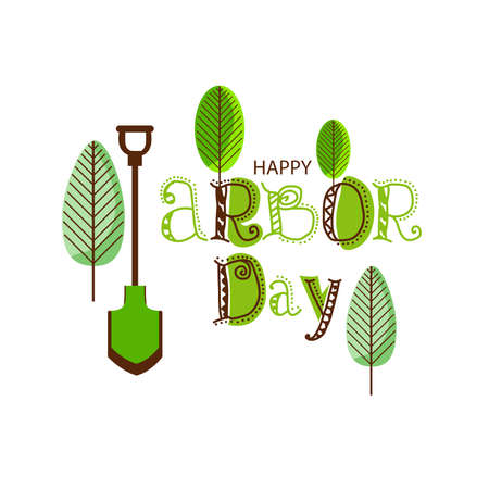 Vector illustration of a Background for Arbor Day.のイラスト素材