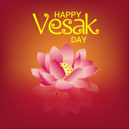 Vector illustration of a Background for Happy Vesak Day, Buddha day.のイラスト素材