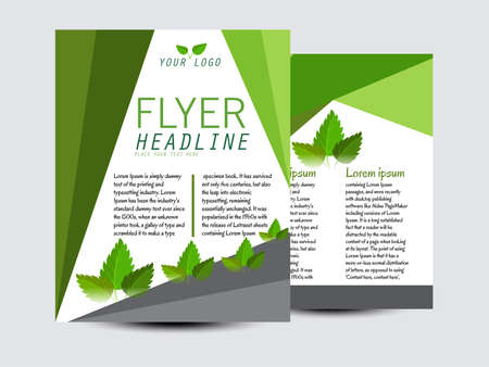 Vector illustration of eco flyer, poster, brochure, magazine cover template.のイラスト素材