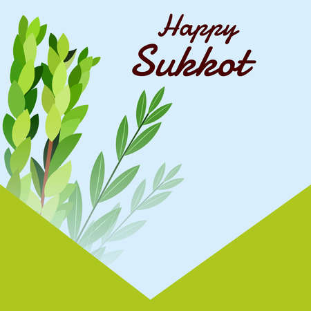 Vector illustration of a Background for Jewish holiday Happy Sukkot.のイラスト素材
